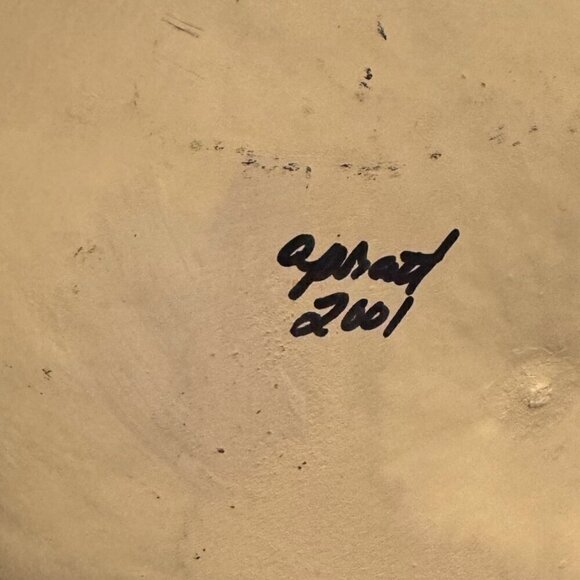 Hanging Ghost w/ Bats Hand Painted Signed 16" X 10" Fall Halloween Gourd Decor * - Picture 6 of 6